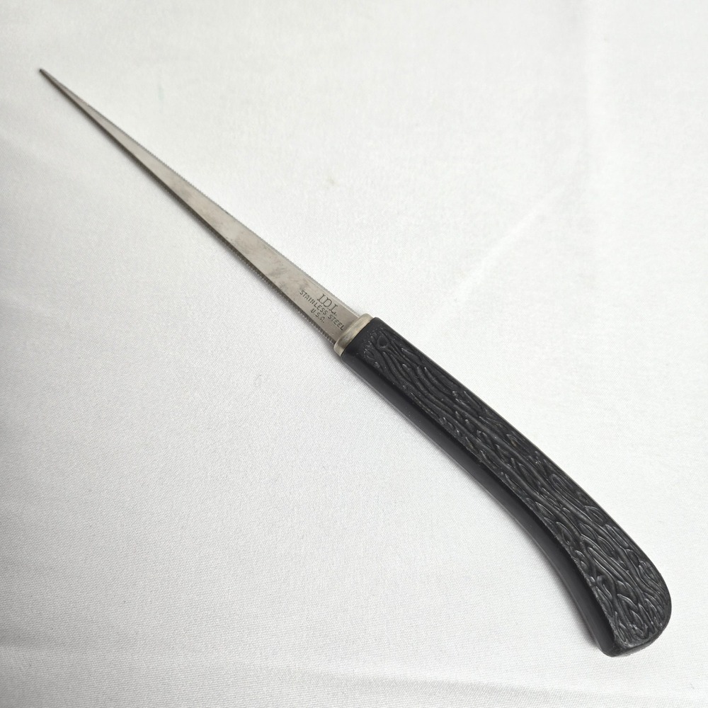 IDL Stainless Steel Letter Opener, Black‎ Handle, Made In USA, 8.25" Vintage